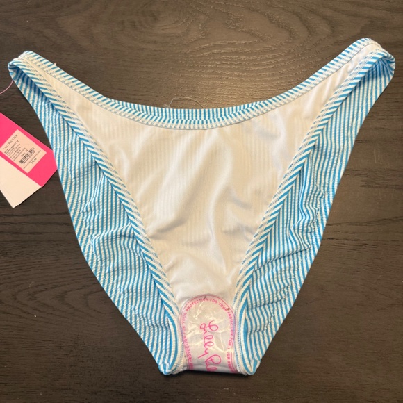 Lilly Pulitzer Swim Pico High Cut Bikini Bottom Size‎ 12 Seersucker Stripe - Picture 3 of 5
